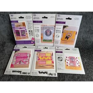 Lot of 6 Gemini Stamp and Die Sets - Birthday, Thanks, Bee, Rabbit, Congrats